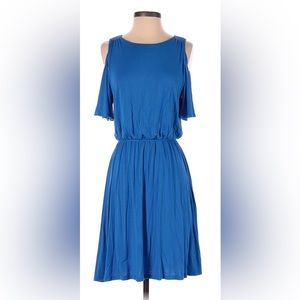 LOFT blue cold shoulder dress, size small